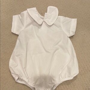 White Baby Romper with Peter Pan Collar